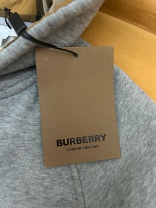 Felpa con cappuccio Burberry zip grigia