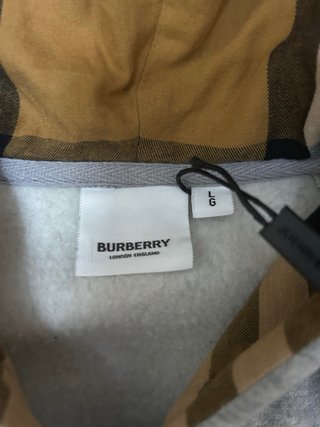 Felpa con cappuccio Burberry zip grigia