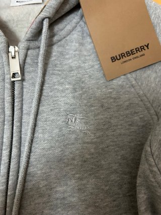 Felpa con cappuccio Burberry zip grigia