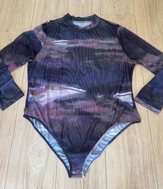 Body transparente Tie-Dye Marrón