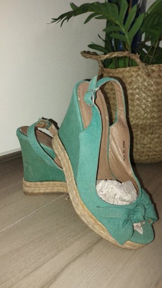 Zapatos de cuña verdes talla 38/5