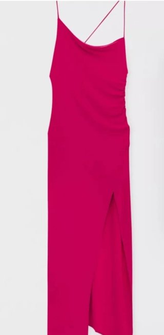 Vestido largo rosa con abertura