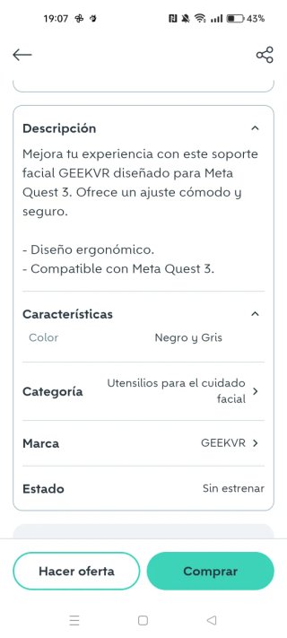 Facial head strap GeekVR para Meta Quest 3