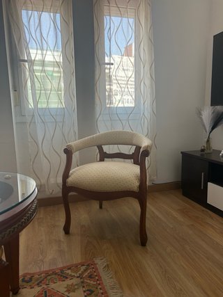Sofá 2 plazas y 2 butacas madera y tela, regalo