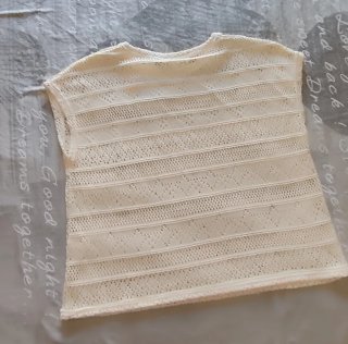 Camiseta de punto beige dorada/plateada Talla XXL
