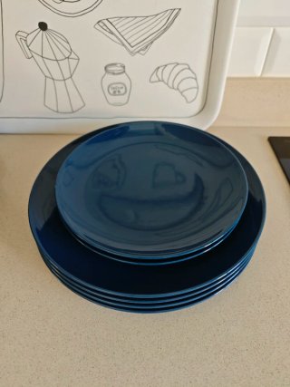 6 plats IKEA blau petroli