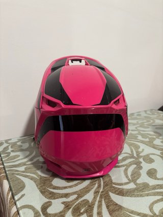 Casco Moto Fox Rosa y Negro