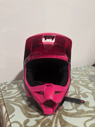 Casco Moto Fox Rosa y Negro