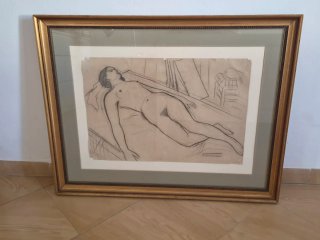 Dibujo original Casimir M. Tarrassó. Enmarcado