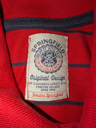 Polo Springfield Rayas Rojas Talla S