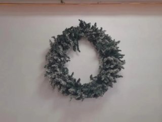 Corona Navideña Grande Verde y Blanca