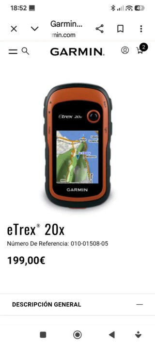 Garmin eTrex 20 GPS Naranja