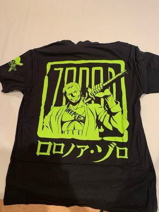 Camiseta Zoro One Piece Negra y Verde