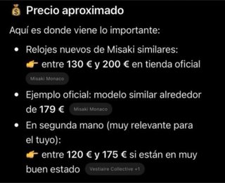 Reloj Misaki Oro Mujer Madre Perla. Coleccionistas