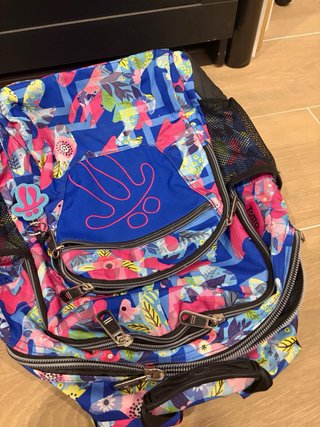 Mochila Totto floral azul
