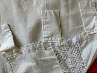 Coppia tende vintage lino intarsi anni '60