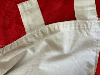 Coppia tende vintage lino intarsi anni '60