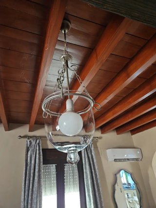 Lámpara colgante cristal y metal