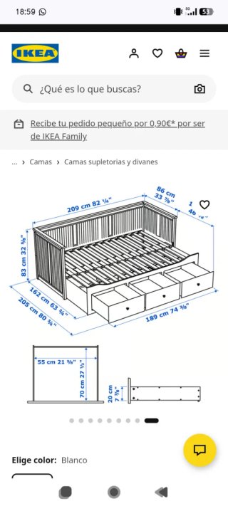 Cama Diván Nido Blanca con Cajones
