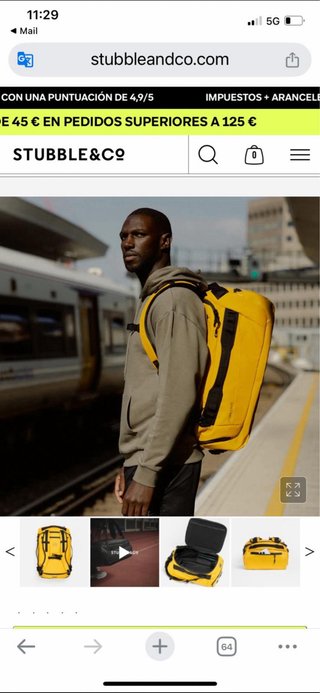 Mochila impermeable Stubble & Co amarilla