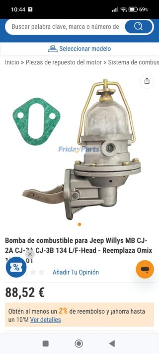 Bomba de combustible Jeep Willys