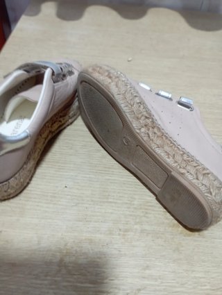 Zapatillas esparto piel beige talla 36