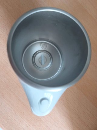 Vaso batidor gris y blanco