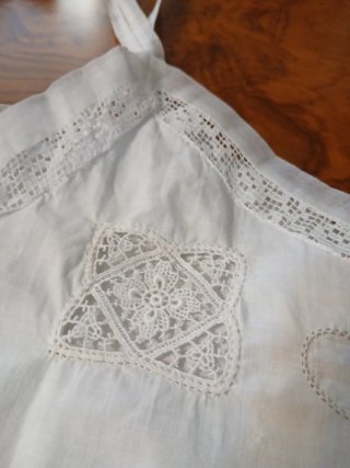 Camisón antiguo algodón bordado a mano