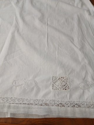 Camisón antiguo algodón bordado a mano