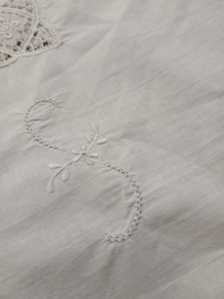 Camisón antiguo algodón bordado a mano