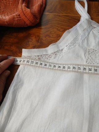 Camisón antiguo algodón bordado a mano