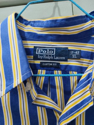Camisa Polo Ralph Lauren Rayas Azul/Amarillo XL