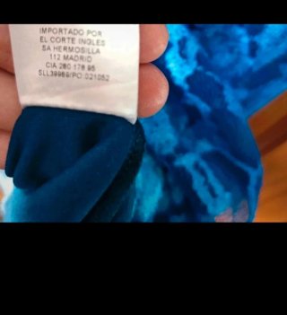 Vestido Gina Bacconi Talla 42 Encaje Azul/Blanco
