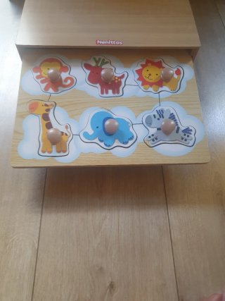 Set Puzzles Encajables Animales Madera