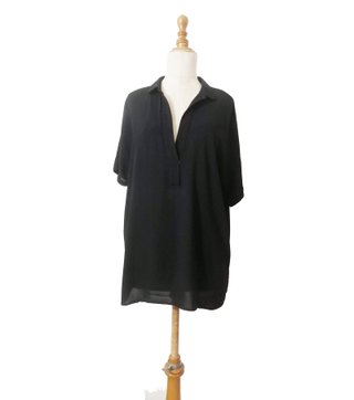 Massimo Dutti / Blusón negro fluido L