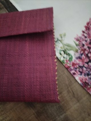 Bolso cartera esparto morado nuevo