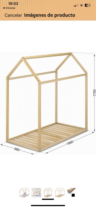 Cama Montessori Casita Madera 90x190