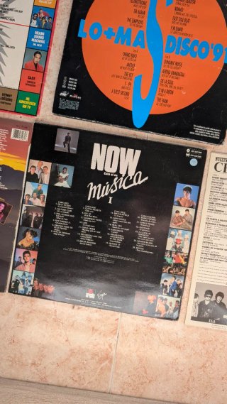 Lote 9 discos de vinilo compilados rock pop hits