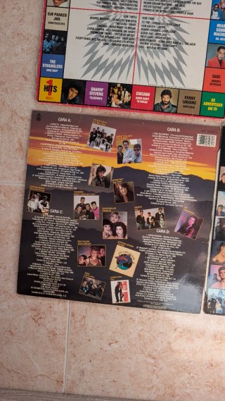 Lote 9 discos de vinilo compilados rock pop hits