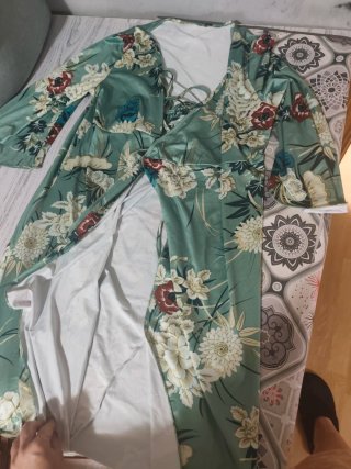 Vestido largo oriental verde menta Talla XL