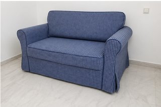 Sofá Cama IKEA HAGALUND Azul/Blanco Buen estado