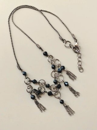 Collar vintage plata y negro