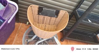 Cesta de mimbre para bicicleta