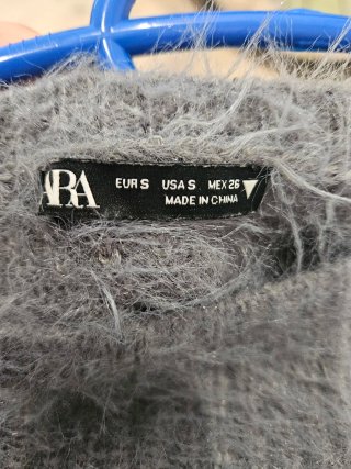 Jersey Zara Mujer Talla S Gris Peludo