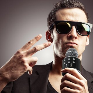 Micrófono Karaoke Bluetooth Negro/Plata