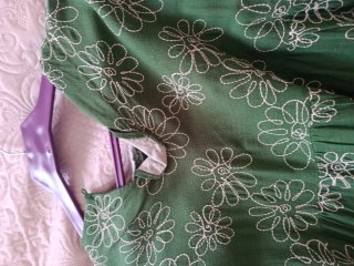 Vestido Zara verde estampado flores talla única