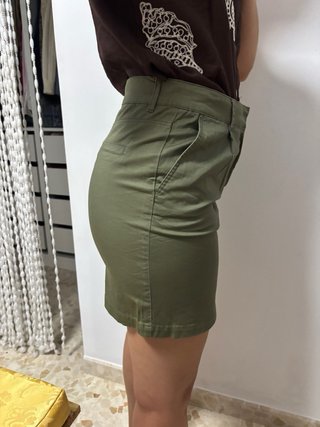 Falda Springfield verde militar algodón elástico