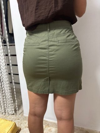 Falda Springfield verde militar algodón elástico