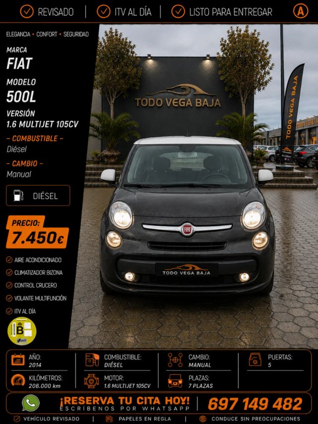 FIAT 500L 2014 7 PLAZAS