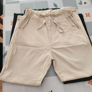 2 Pantalones casual Chinos Beige-Negro T.M